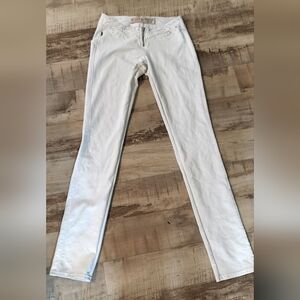 White Embellished Skinny Hip Pants